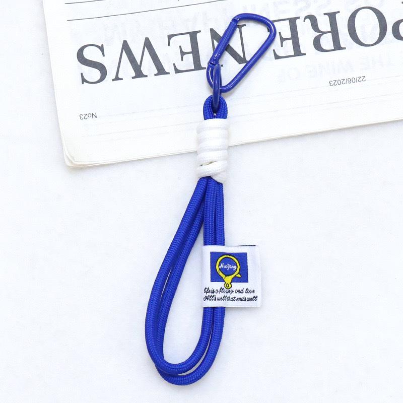 Double-Layer Woven Keychain Bag with Carabiner Pendant for DIY Hanging
