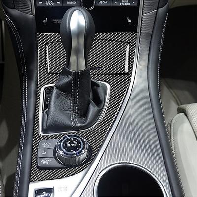 Carbon Fiber Interior Console Gear Shift Cover Trim For Infiniti Q50 Q60 2014-2019