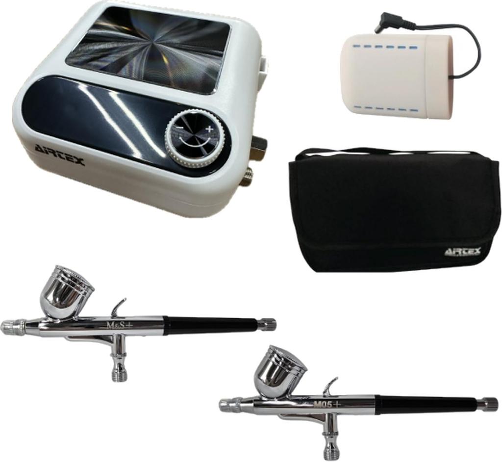 Airtex Compressor Airbrush Spica Set 0305 Model Painting Tool & 2-Piece APC032-S