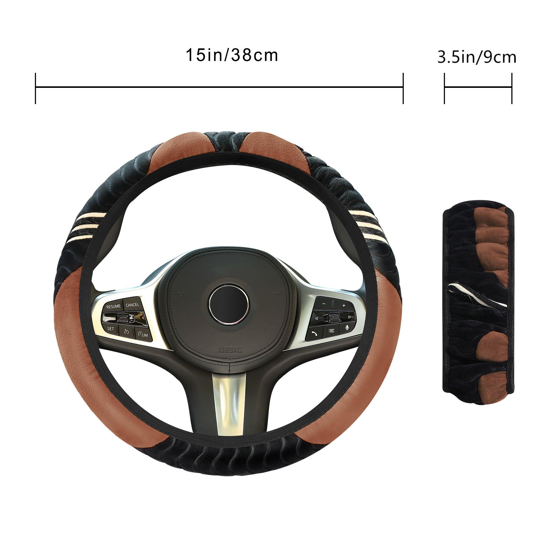 

1PC Car steering wheel cover short velvet elastic handle cover elastic without inner ring handlebar cover