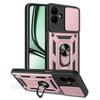 For Samsung Galaxy A07 4G Case with Slide Camera Lid PC+TPU Kickstand Phone Cover