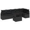 Ensemble de Canapé de Jardin 7 Pièces avec Coussins en Rattan Noir, Canapé de Jardin 2 Places avec Rangement &amp; Coussins en 3357576