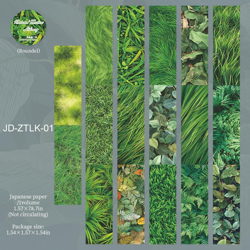 JIANWU Natural Texture Library Series Vintage Stone Tree Pattern Landscape Material Collage Tape Creative Journal Stationery