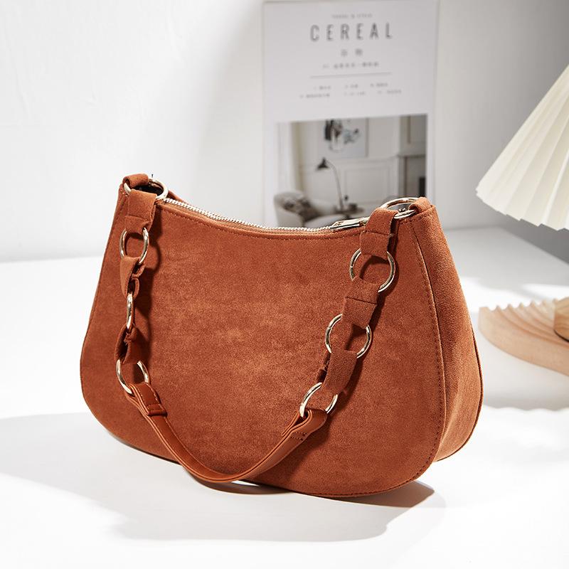 

Маленькая сумка класса люкс, новая модная осенне-зимняя универсальная нишевая сумка через плечо, портативная сумка под мышкой для женщин коричневый