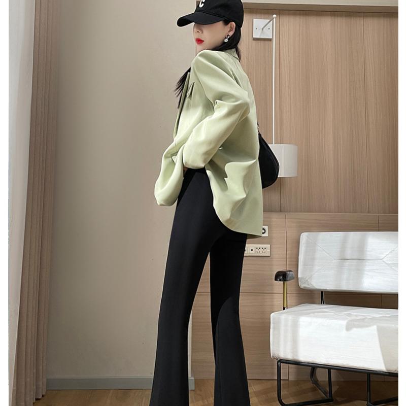 

Брюки клеш с высокой посадкой для женщин, длинные повседневные брюки на осень и зиму, брюки клеш с прямыми штанинами для высоких, костюмные брюки на флисовой подкладке 5XL чёрный