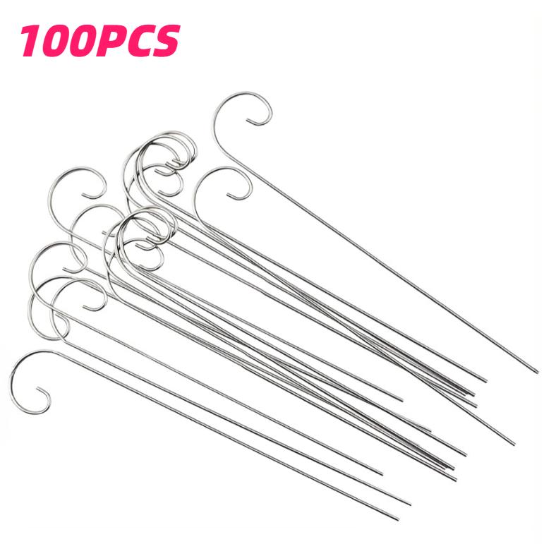 

100pcs Metal Plant Hooks Floral Hangers Gardening Indoor Outdoor Plants Labels Potted Cacti Display Greenhouse Signage Organizer