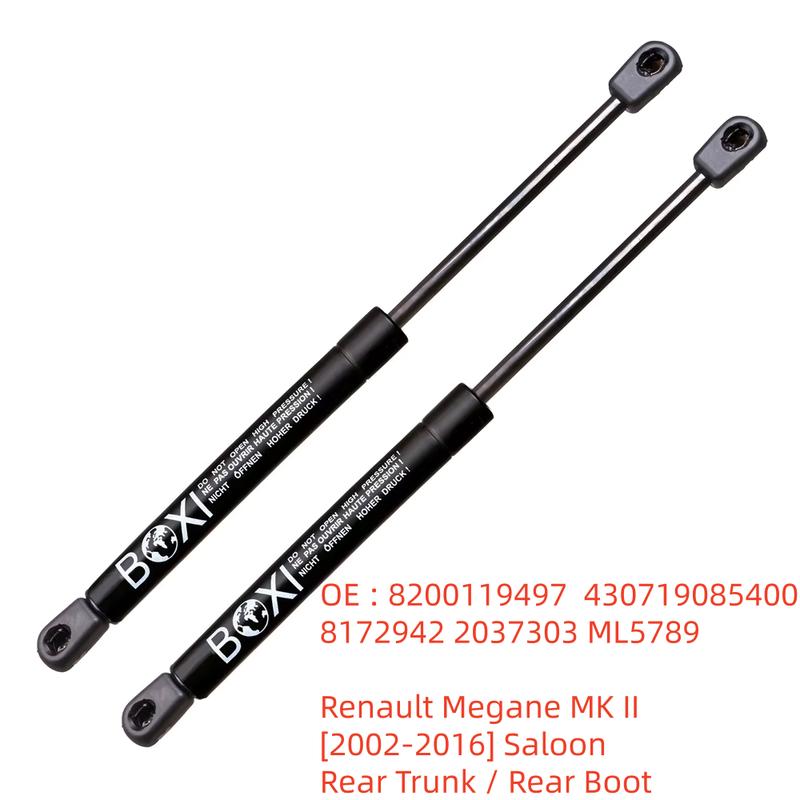 BOXI 2pcs Boot Gas Spring Shock Lift Strut Support 8200119497 ML5789 For Renault Megane MK II 2002 - 2016 Saloon Lift Struts