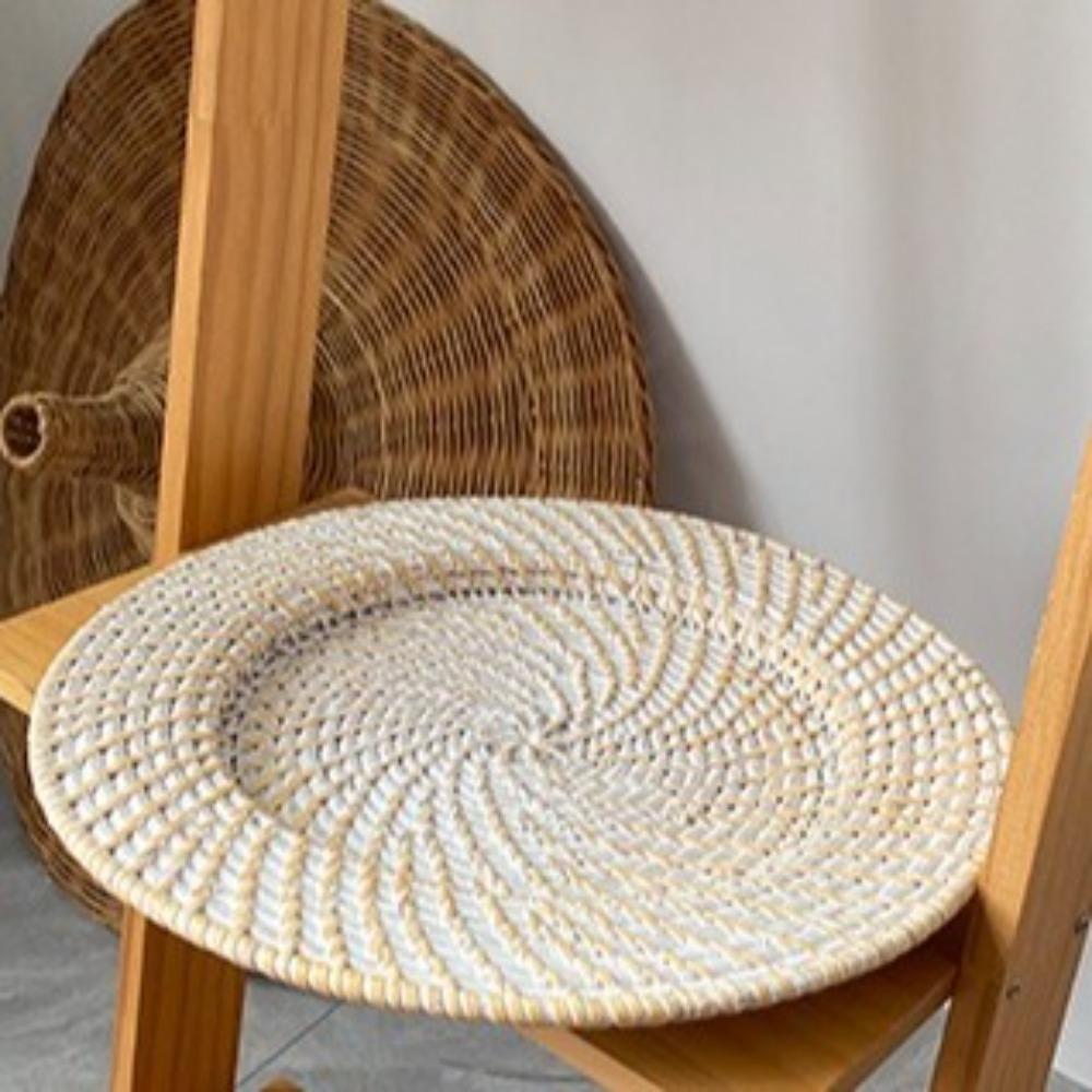 Retro Rattan Tray Handmade Fruit Plate Creative Dessert Plate  Bedroom