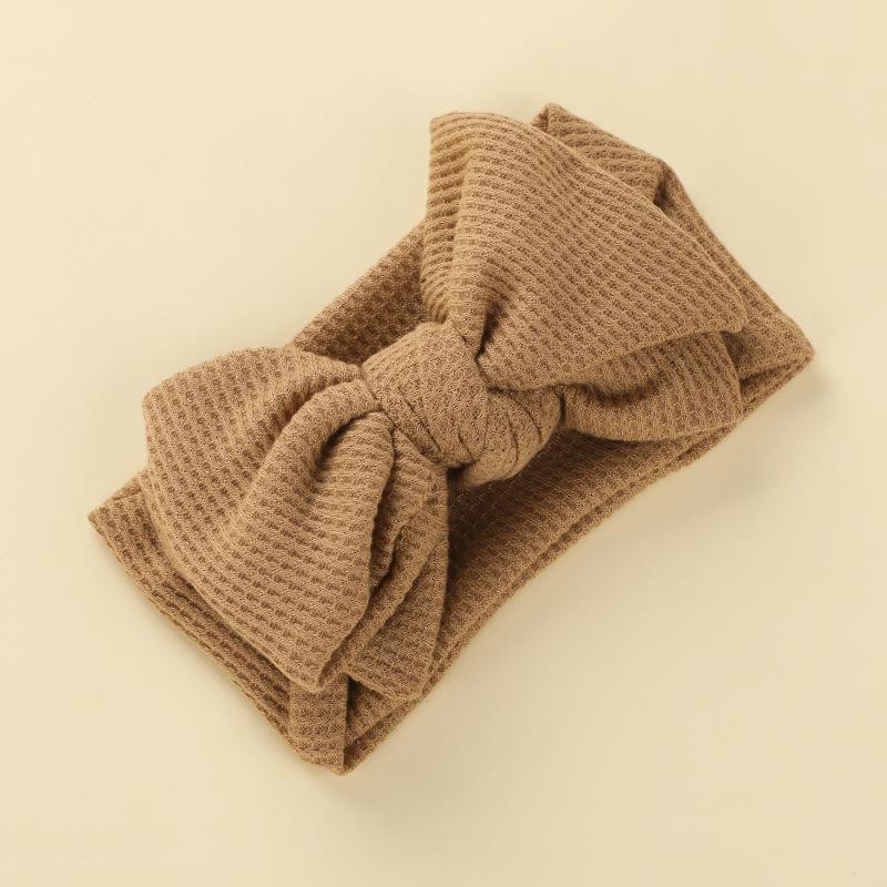 Doppellagiges großes Schleifen-Baby-Stirnband Neugeborene Baby-Mädchen Kinder Kopfschmuck Gestricktes Kinder-Haarband Turban Kopfbedeckung Haar-Accessoires