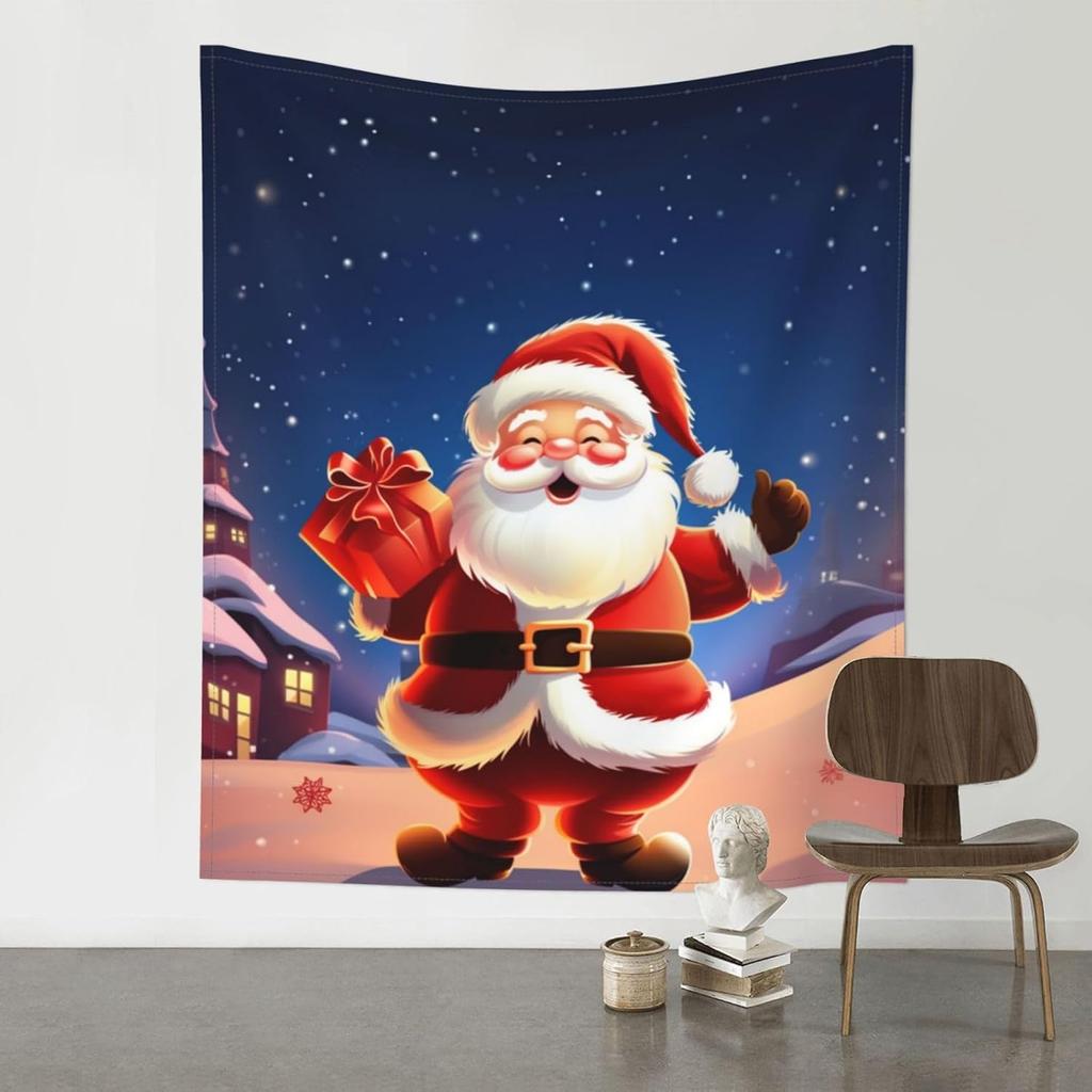 Christmas Santa Claus Tapestry Wall Hanging Wall Tapestries Decorative Wall Art Aesthetic Tapestry Curtain HomeTapestry for