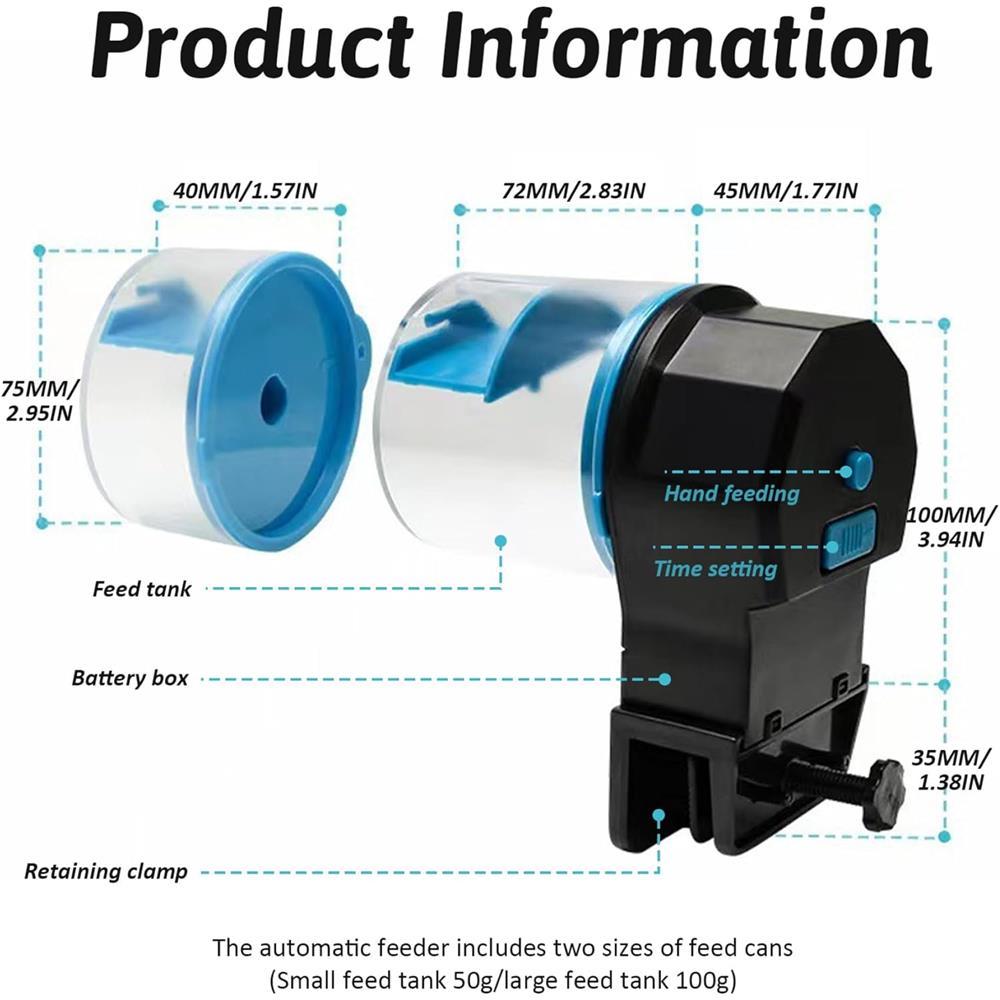 Αυτόματος Ταΐστρας Ενυδρείου Χρυσόψαρο Έξυπνος Χρονοδιακόπτης Αυτόματος Ταΐστρας Ψαριών Χρονοδιακόπτης Τροφοδοσίας Φαγητού 12/24 Ώρες Χρονοδιακόπτης