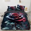 Colorful Flower Bedding Set Cartoon Comforter Sets Double Queen King Twin Full Size Duvet Cover Set Kids Girls White Bed Linen
