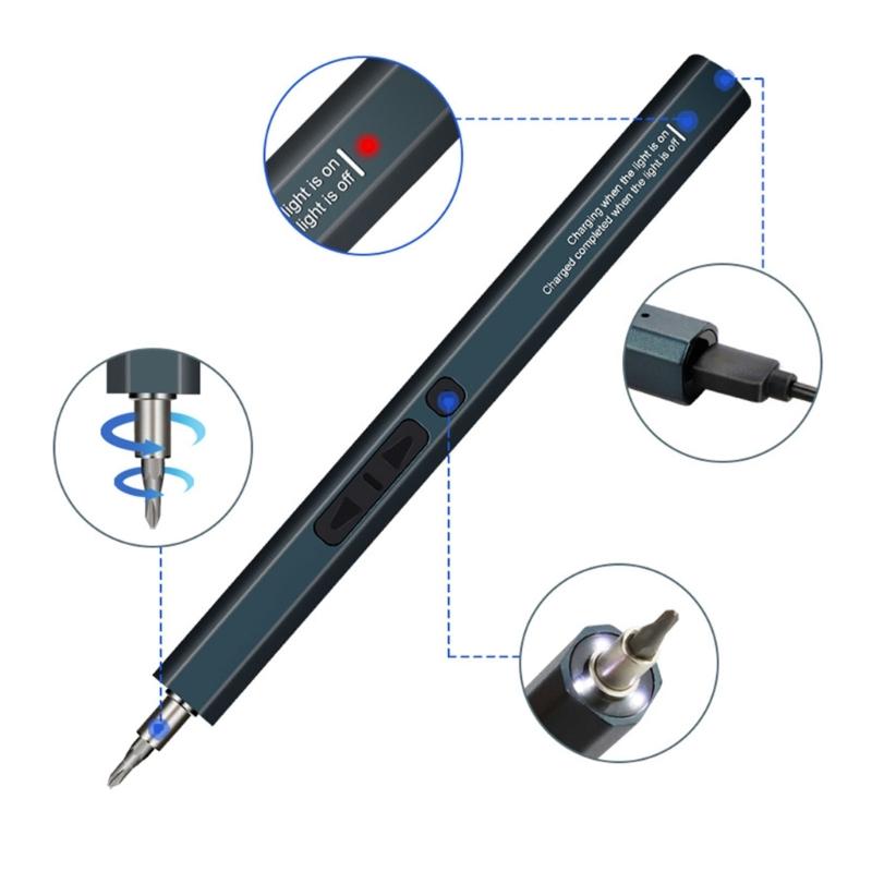 Wiederaufladbarer Akkuschrauber-Satz USB TypeC Mini Elektroschrauber für die Reparatur von Computern und Telefonuhren