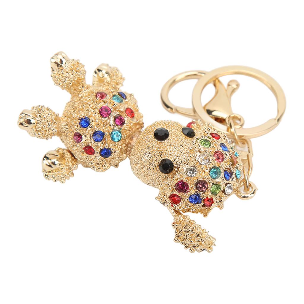 Rhinestone Keychain Unique Puppy Shape Design Rhinestone Keychain Ornament for Bag Car Pendant