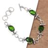 Silver Bracelet Sterling  Peridot Gemstone Quartz Quartz, 7-8" Green