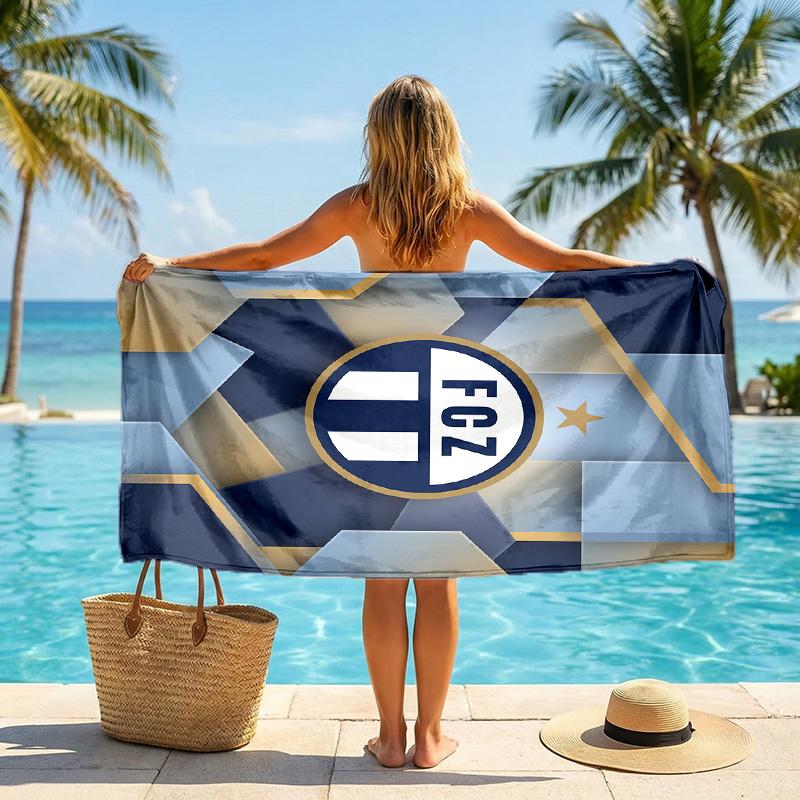 Telo Mare Asciugatura Rapida Stampa FC Zürich Microfibra Assorbente Portatile da Viaggio Asciugamano per Nuoto
