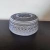 Men Hat Vintage Ethnic Flat Top Round Embroidery Head Decoration Firm Stitching Turkish Jewish Holiday Wear Cap Headwear