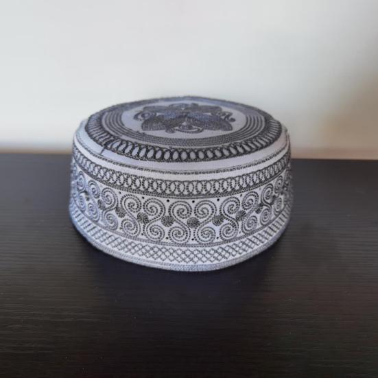 Men Hat Vintage Ethnic Flat Top Round Embroidery Head Decoration Firm Stitching Turkish Jewish Holiday Wear Cap Headwear