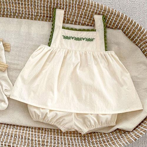 2025 New Summer 0-3Yrs Children Clothes Suit Sleeveless Solid Color Denim Vest+Shorts Newborn Baby Girls Clothing Set