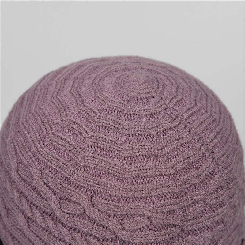 French Hepburn Curling Edge Basin Hat Women Autumn And Winter Outdoor Travel Show Face Little Fisherman Hat Knitted Top Hat Tide