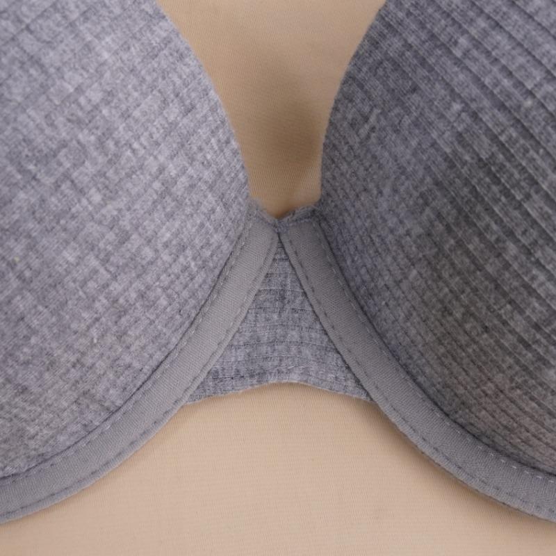 Sexy Underwear Letters Black Cotton Molded Underwire Fashionable Adjustment Bra