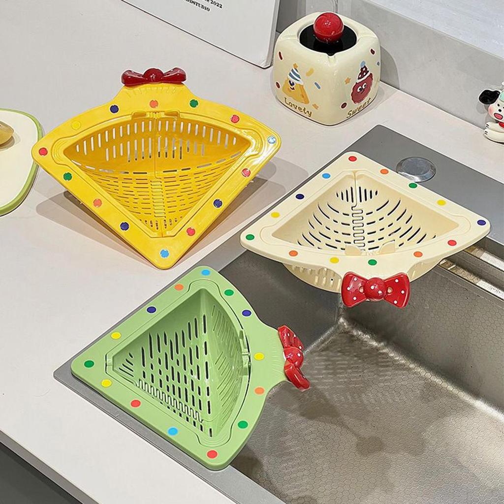 Magnetic Triangle Kitchen Sink Strainer Basket Corner Sink Food Catcher For Fruit Veg Pasta Scrap, Home Apartment Use