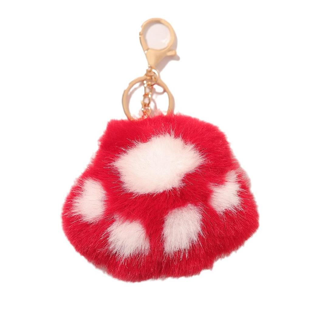 Duoling Mink Fur Kitten Paws Keychain: Cute Plush Handbag & Car Decoration, Small Gift