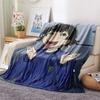 Blue Lock  Print Flannel Blanket, High quality Comfortable for All Seasons, Home Decor, Warmth and Comfort