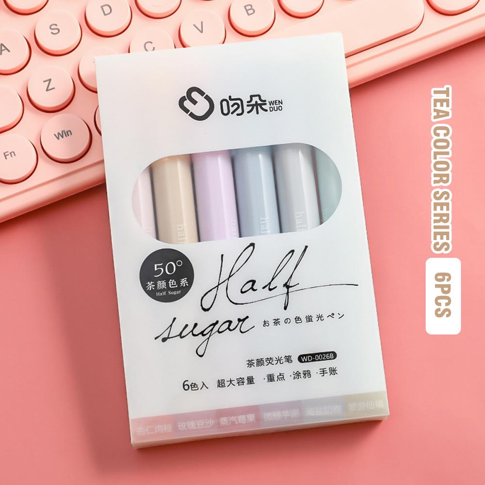 

Набор из 6 хайлайтеров, защита глаз, студенческий, большой емкости, маркеры со скошенным наконечником, офисные пастельные маркеры для выделения белый