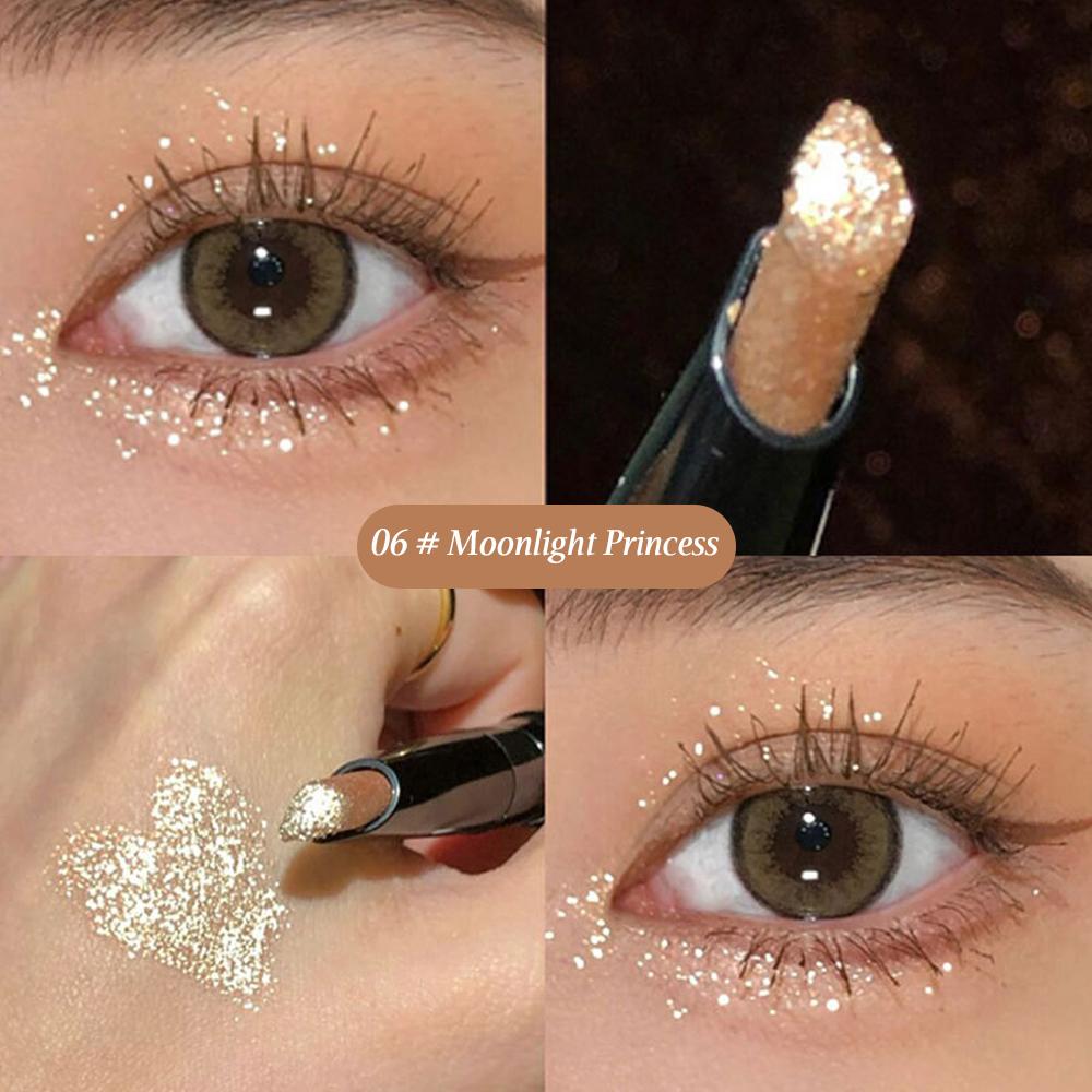 HERORANGE Shimmering Highlighter Pearlescent Eyeshadow Pen Shimmering Eyeshadow Stick Multi-purpose Cosmetics