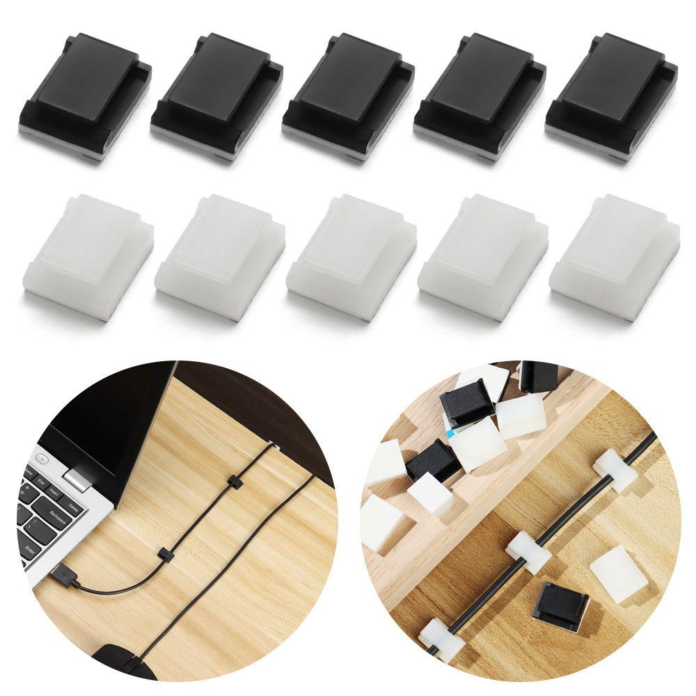 10Pcs Car Wire Clip Wire Holder Organizer Table Desk Storage Cable Clamp Cable Clips Self-adhesive Wire Tie