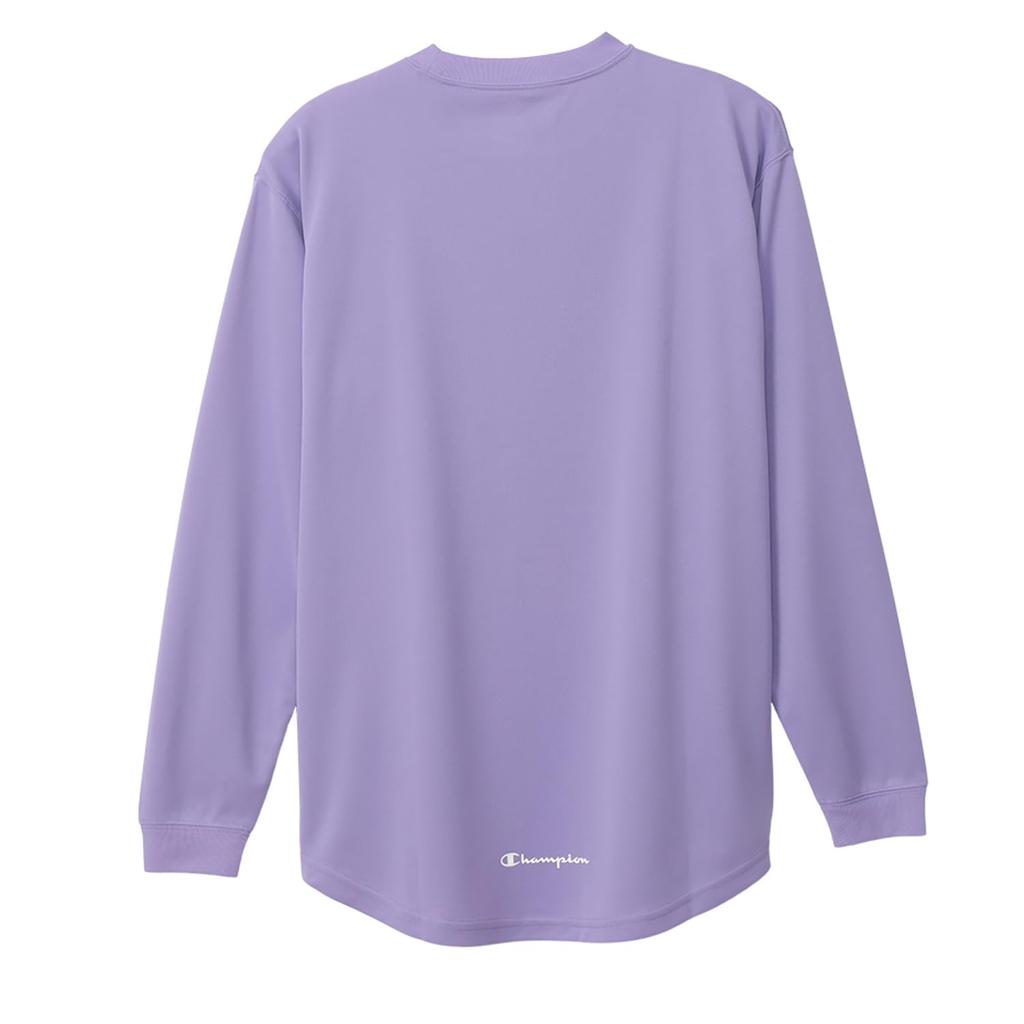 Champion Basketball Light Long Round Odor with Graphic Logo Print Women's T-Shirt, Purple, CW-AB427, Sleeve, Neck, Antibacterial, Resistant,