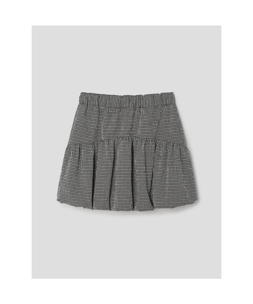8seconds Check Ribbon Balloon Mini Skirt Black