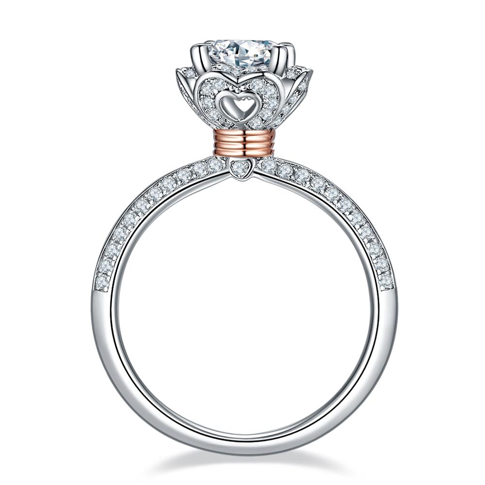 Silver Women Wedding Moissanite Engagement 1ct Moissanite Diamond Tarnish Free Waterproof Jewelry