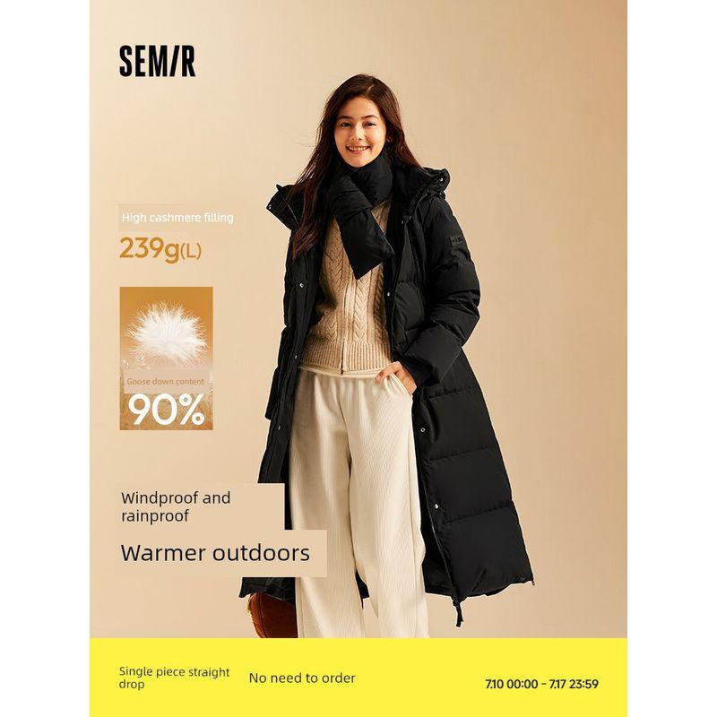 

Protective Outwear | Senma Chinese National Geographic Series down Jacket Women s Long 2024 Winter New Arrival Goose down Women s Clothing Grey 10809 (White Goose Down) 150/76A/XS