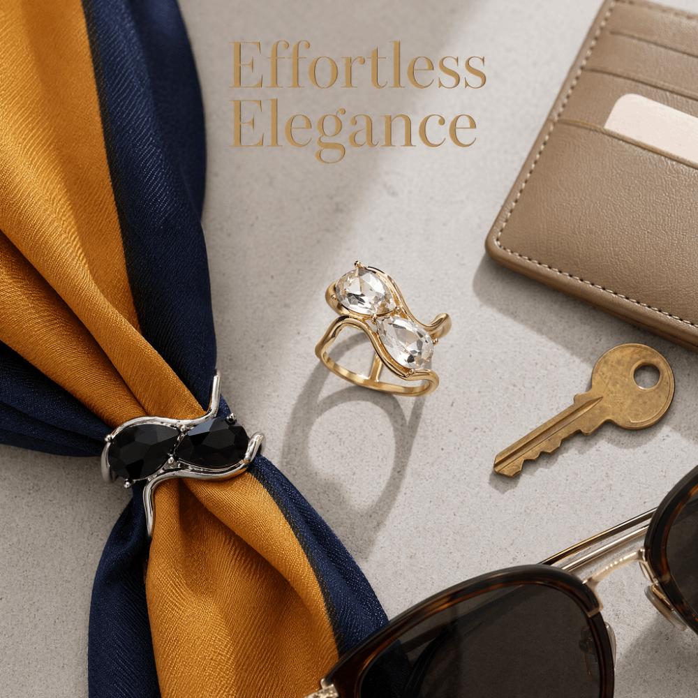 Multifunctional Scarf Buckle Alloy Corner Knotting Buckle New Scarf Ring  Scarf Fixing