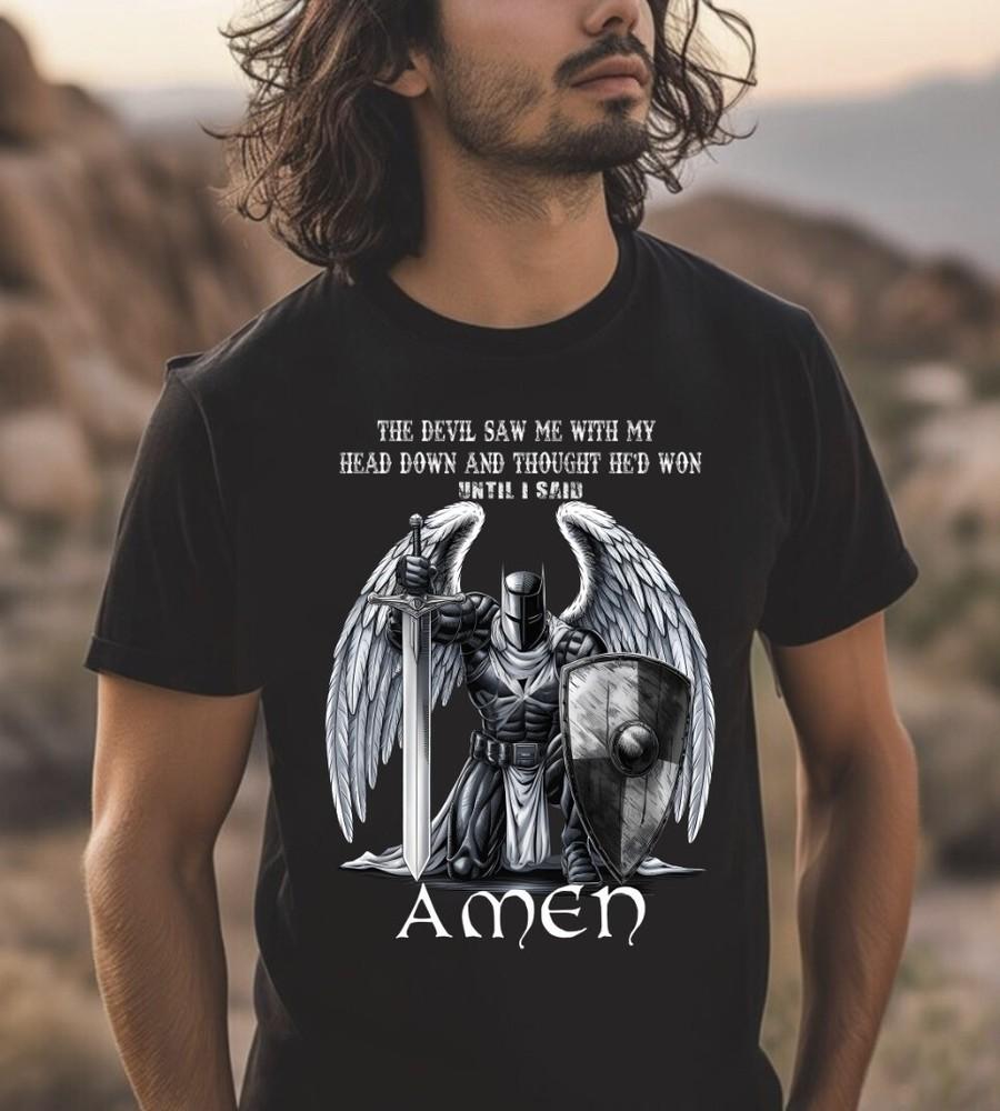 Mens Christian Shirt, Devil Thought He d Won Shirt S-5XL, Gildan 5000 Unisex T-Shirt S