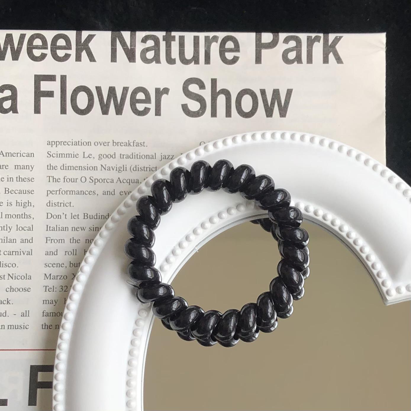 

Черная Минималистичная Резинка для Волос из Телефонного Шнура - Толстая Резинка-Скранчи для Хвоста для Девочек