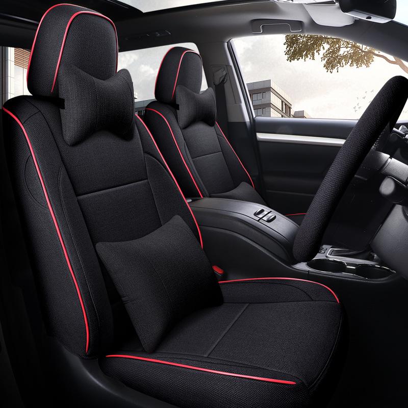 Toyota Highlander Seat Cover: Universal Linen Cushion for 5-7 Seats, All-Season Use