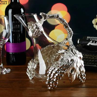1000 ml Kreative Luxus-Glaskaraffe im europäischen Stil für Bars, Familienpartys, transparentes Rotweinkaraffe-Barkeeper-Set als Geschenk