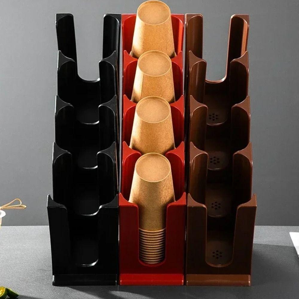 Bevel Plastic Cup Holder Stand Plastic Storage Rack Disposable Cup Holder  Kitchen