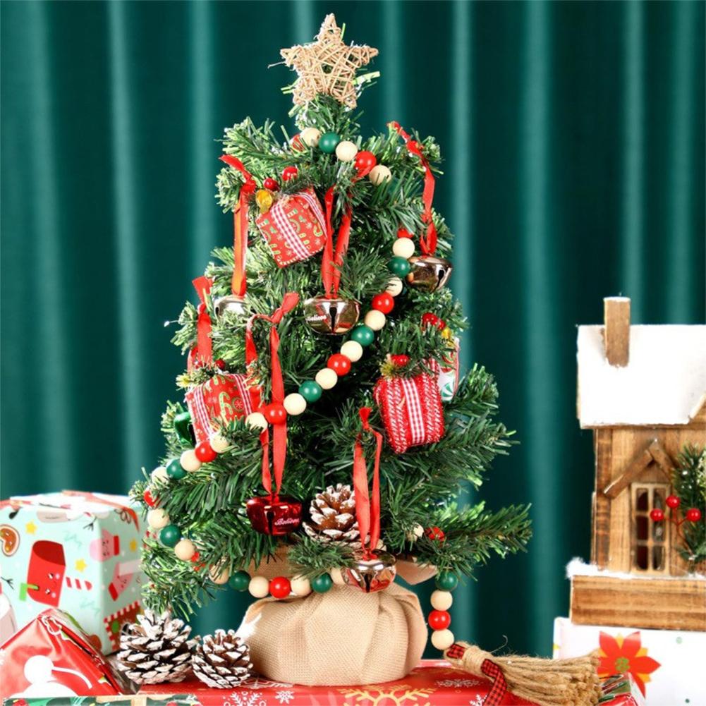 6Pcs Tabletop Christmas Tree with Linen Base Xmas Tree Ornament Wear Resist Christmas Decorations Tree for Kitchen Dining Table