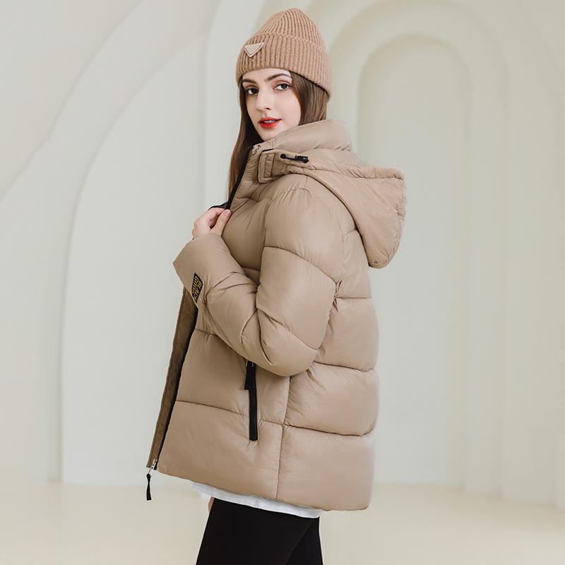 Autumn Winter Thicken Warm Parka Women Casual Sweety Solid Color Big Pocket Loose Short Hooded Coat Jackets Outwear