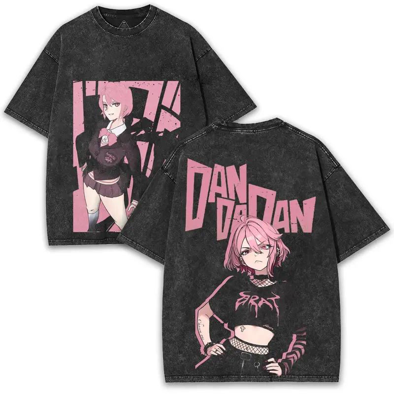 

Anime Dandadan Aira Shiratori Clothing Men Women Short Sleeve Tshirts Washed Cotton Tee Retro Oversized T-shirt Harajuku T Shirt XXL