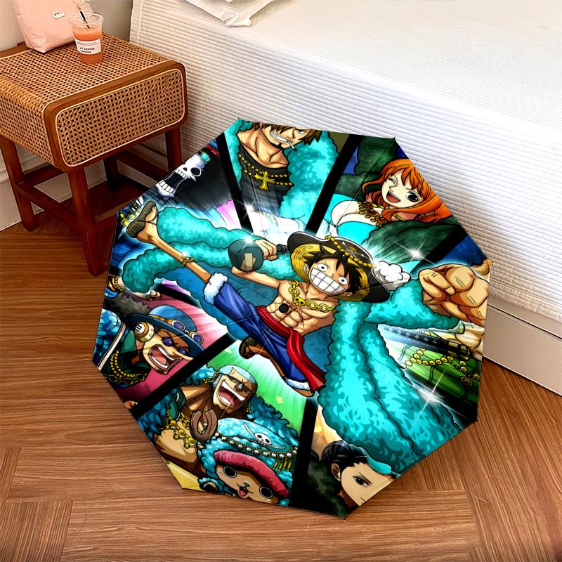 1 PC Automatic Folding Umbrella - Anime One Piece Pattern Portable Foldable Design With 8 Ribs Christmas Birthday Gifts