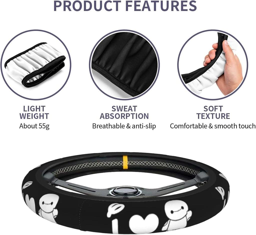 Zateem STWE006 Steering Wheel Cover, For Cars, Light Vehicles, Stretchable, Steering Wheel Cover, Cute,