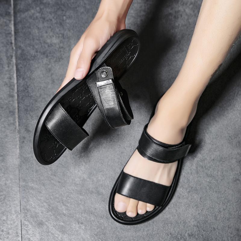 Men Fashionable Sandals Two-layer Leather Rubber Like Soft Soled Outdoor Shoes High-quality Beach Shoes Handcrafted Sizes 37-45