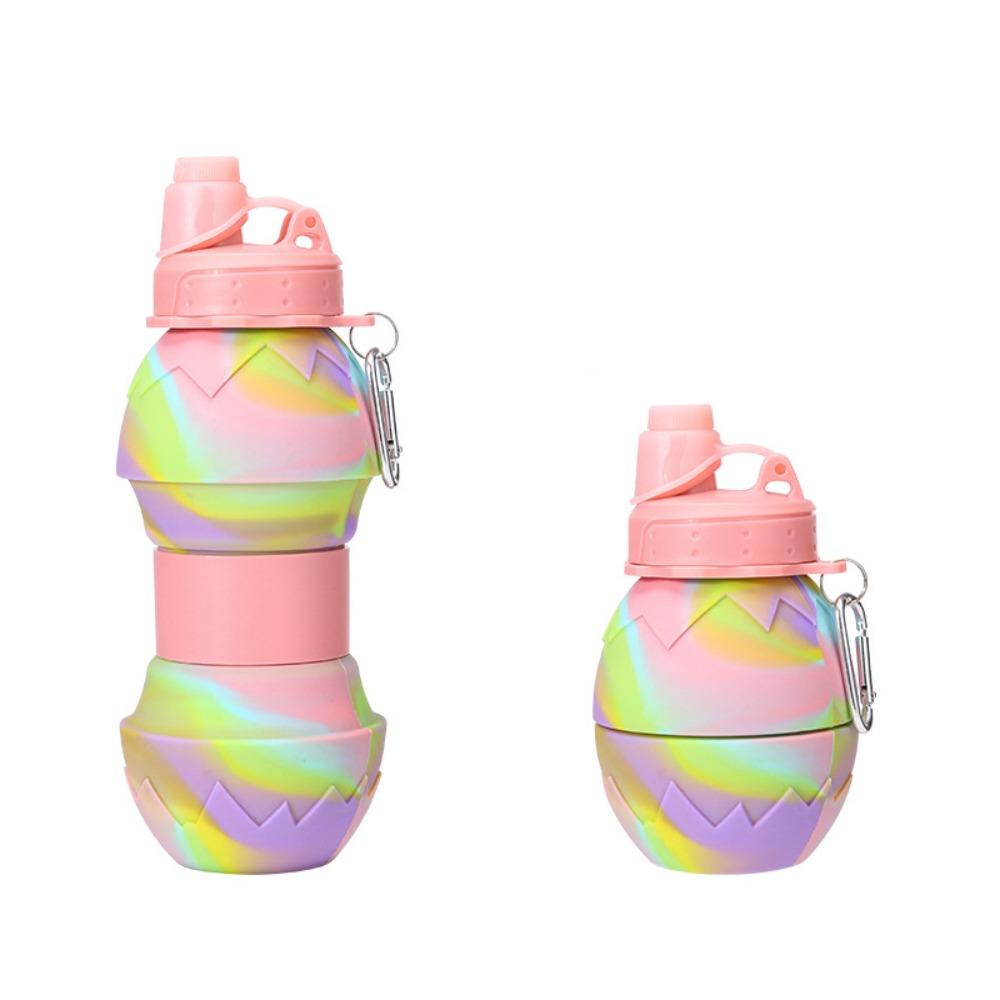 

Silicone Sport Water Bottle Large Capacity Portable Water Bottle Silicone Folding Cups Children розовый