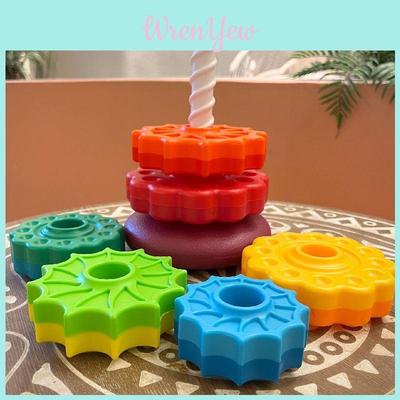 Colorful Plastic Rainbow Stacking Tower Toy For Toddlers Ages 1-2 Educational Fun