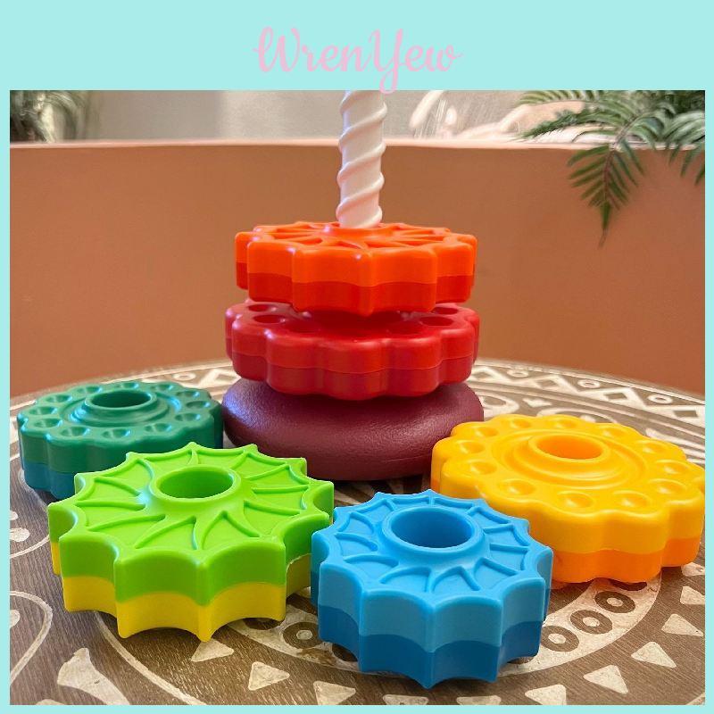 Colorful Plastic Rainbow Stacking Tower Toy For Toddlers Ages 1-2 Educational Fun